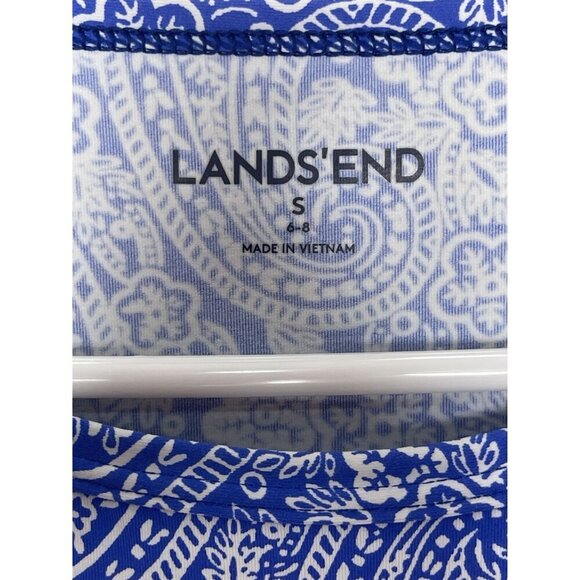 Lands' End Athleisure Dress Blue & White Paisley Size Small Outdoor - Picture 3 of 6